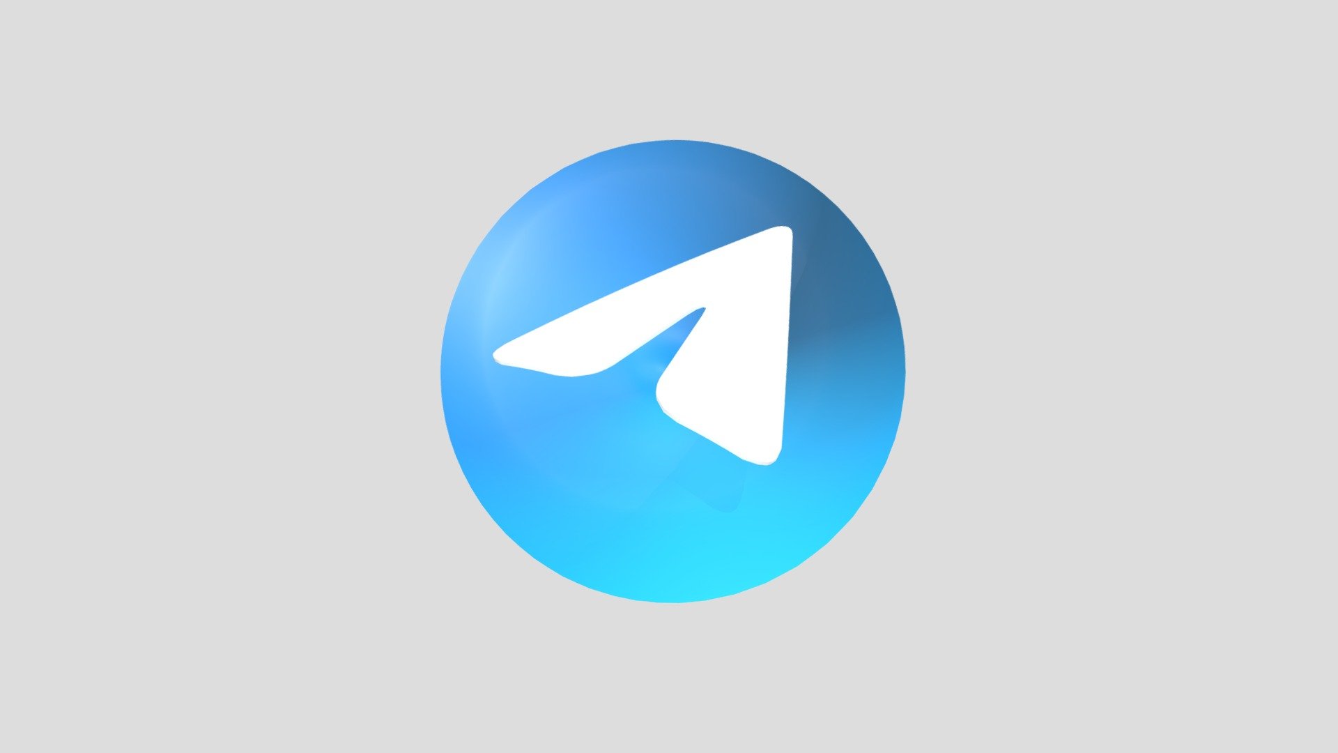 Telegram app icon with details from 3D view 3d model