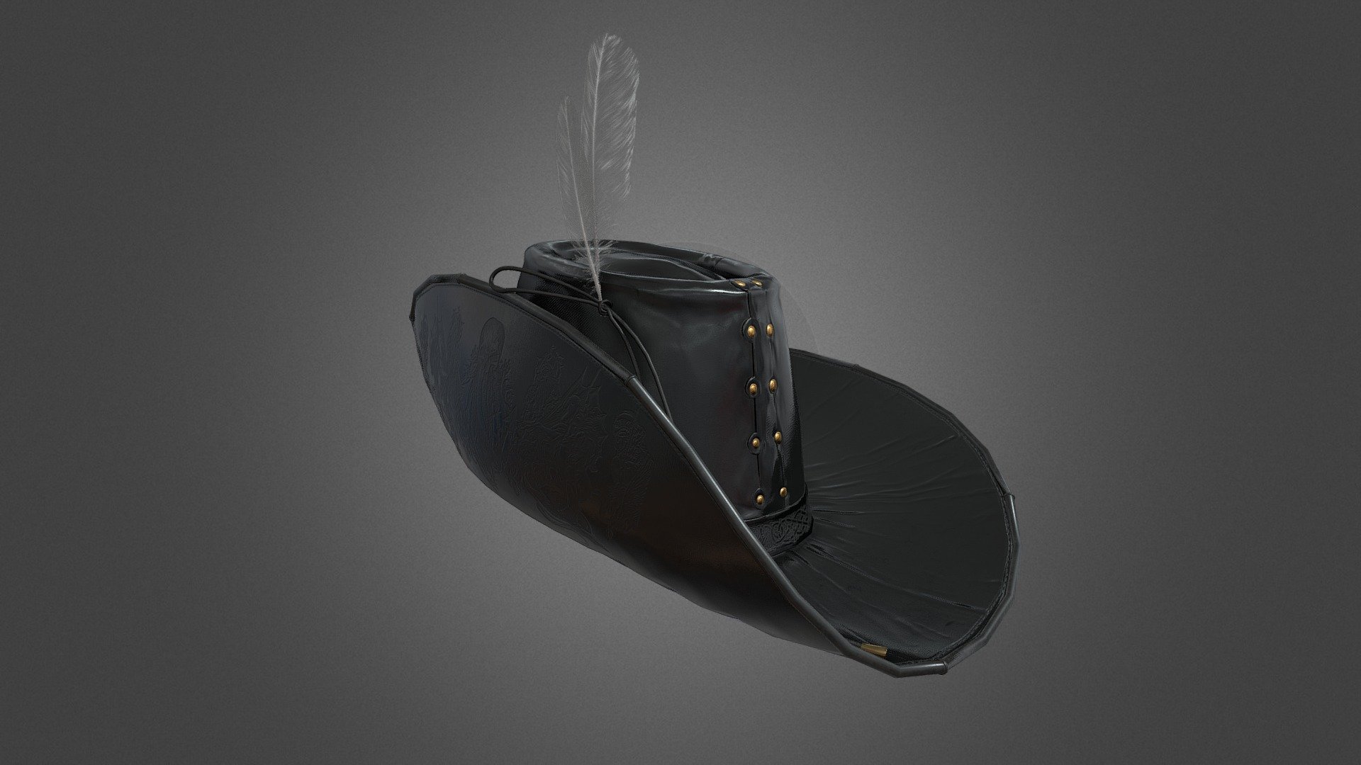 High Detailed Photorealistic Pirate Hat made with blender and rendered by Cycles .
This model has a clean geometry based on loops &lsquo;only' quads . Made with blender for cycles 
This hat is low poly and ready for games and any 3d projects .
(Ready to render exactly as you see above)

Hats,Feathers,Hat Straps are modeled separately.

Textures
they have two UVs Set for better quality ( body and others ) in PNG format
Resolution of all textures are 4K

polys : 4271
verts : 4456

we worked on this project with love - Pirate Hat 3 - 3D model by bridge_studio 3d model