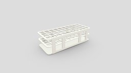 Test Tube Rack school, experiment, biology, lab, laboratory, equipment, research, props, science, chemistry, game-ready, scientific, apparatus, low-poly, medical