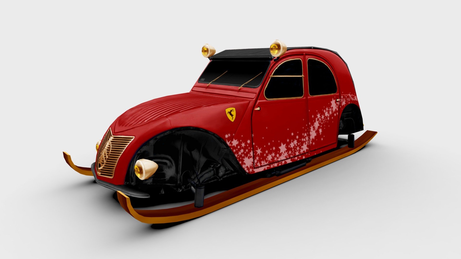 3d model of a Citroen 2CV A modified as a Santa's sleigh

This is a way of wishing everyone a Merry Christmas, with an interpretation of what Santa's sleigh would look like if he were a fan of the 2cv&hellip;

The model is very low-poly, full-scale, real photos texture (single 2048 x 2048 png).

Package includes 5 file formats and texture (3ds, fbx, dae, obj and skp)

Hope you enjoy it.

José Bronze - Citroen 2CV  Xmas - Buy Royalty Free 3D model by Jose Bronze (@pinceladas3d) 3d model