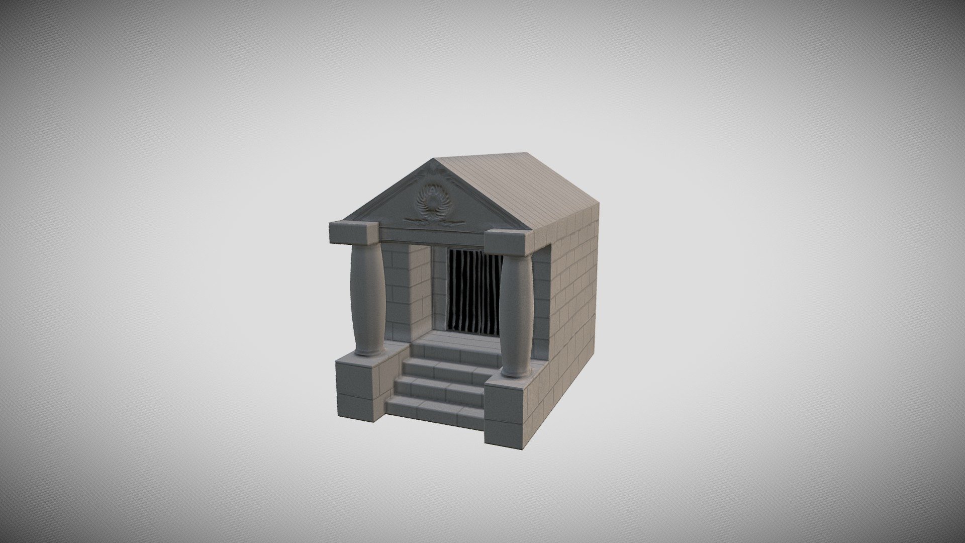 Final game asset of graveyard mausoleum - Mausoleum game asset - 3D model by downerdisaster 3d model