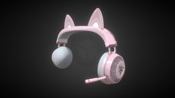 Razer Kraken Kitty Ear Headphones kitty, unreal, headphones, pink, gamedev, ear, engine, gta5, razer, roblox, fnaf, twitch, vrchat, streamer, trendy, vroid, unity3d, blender, fivem