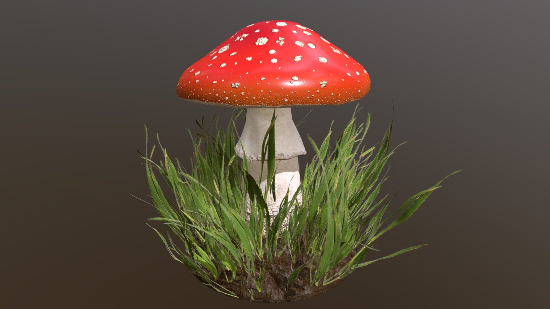 3D model created in Blender and Substance Painter - Mushroom - 3D model by Milisandra 3d model