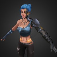3D Hand-Painted Cyborg Model "Leysha" robotic, cyborg, woman, leysha, character, game, 3d, hand-painted, model, human, robot