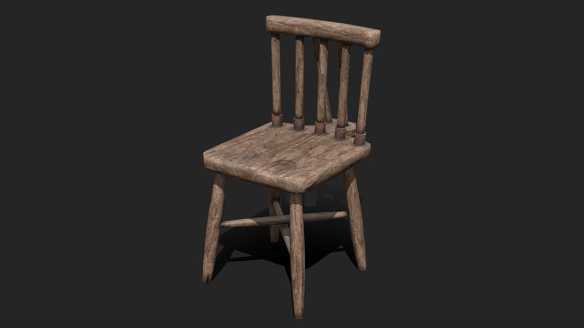 Old wood chair - Buy Royalty Free 3D model by Giora (@ChubbyPanda) 3d model