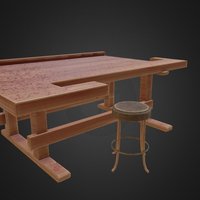 wooden workbench props