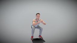 Young man doing squats 393 style, archviz, people, photorealistic, sports, fitness, quality, realism, workout, sales, malecharacter, peoplescan, male-human, sportswear, squatting, realitycapture, photogrammetry, lowpoly, scan, man, male, highpoly, squats, scanpeople, deep3dstudio, realityscan, scanphotogrammetry