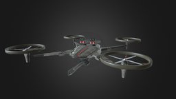 Gameready assault drone assault, drone, minigun, robotic, quadcopter, military-vehicle, weapon, weapons, military, air, sci-fi, gun
