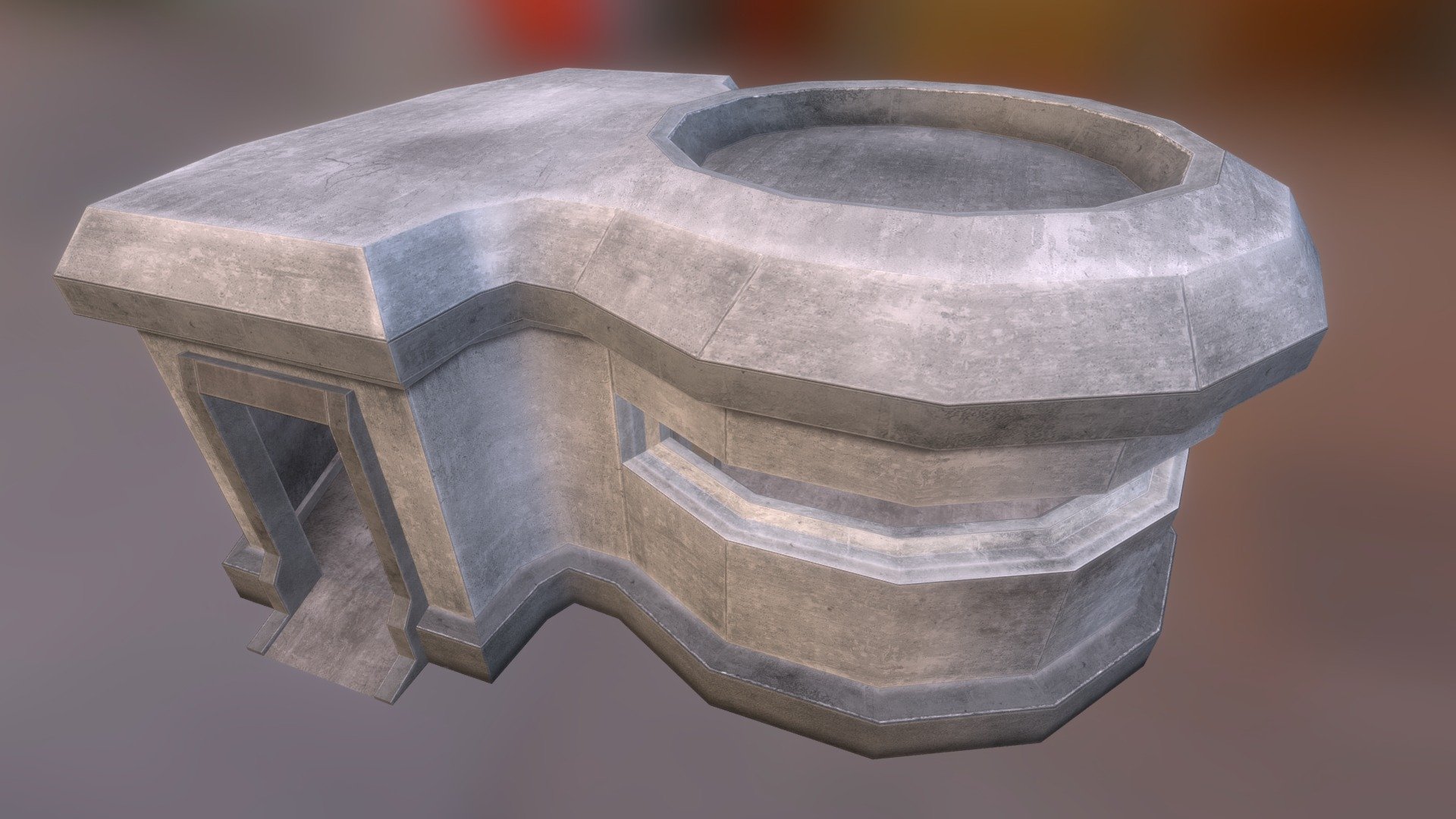 Concrete Bunker 04  Very Detailed  and Low Poly Concrete Bunker, great for any game such as FPS, Third Person, etc. The bunker can be entered, and will give the player a great pont of view, and good cover.  Bunker is inspired by the concrete bunkers used within World War II  Poly's - 626  Vert's - 628  ##Purchase &amp; Download ##29 $ - Concrete Bunker 04 - 3D model by GamePoly (@triix3d) 3d model