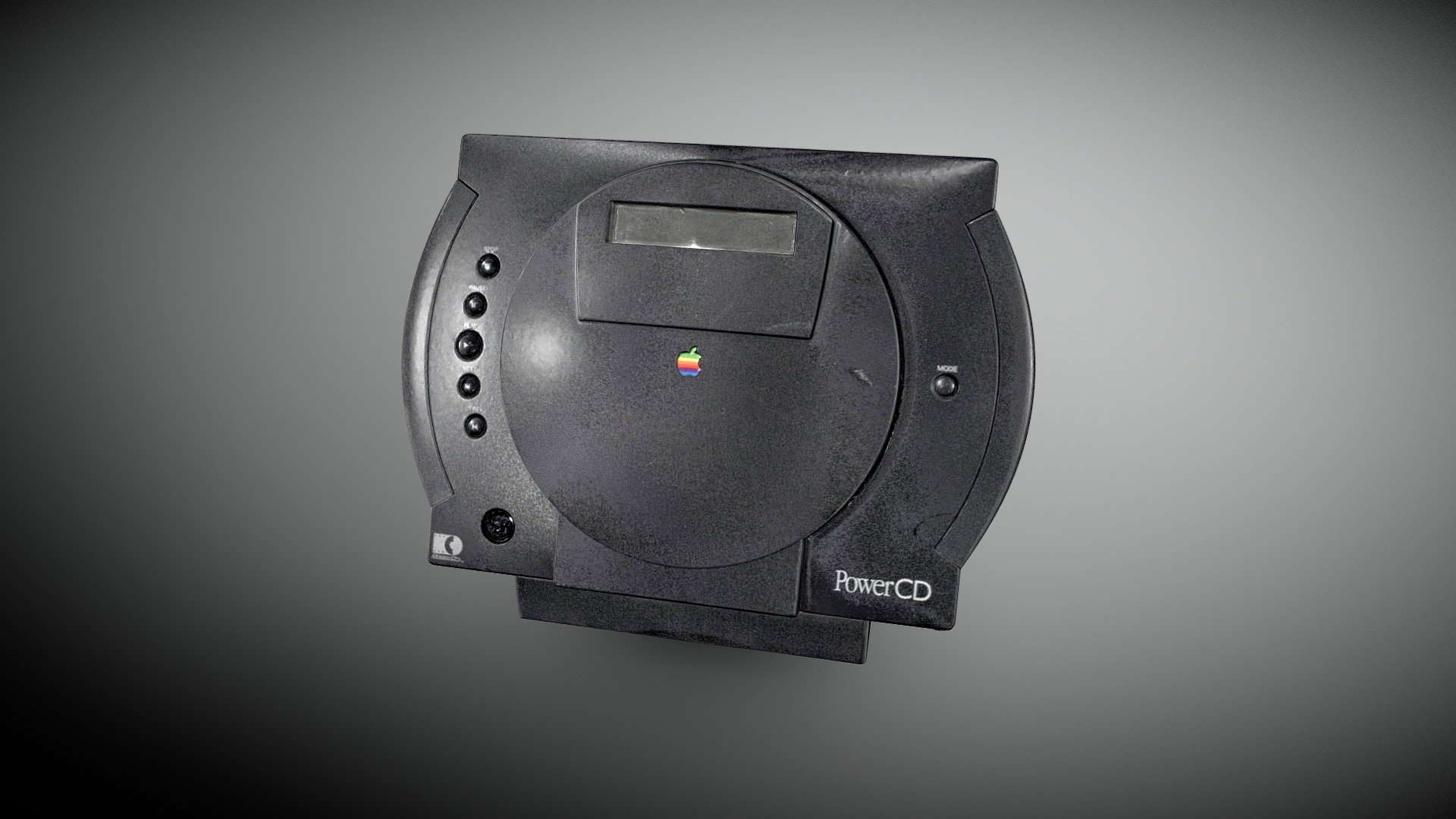 Apple PowerCD is a CD player sold by Apple Computer in 1993 and discontinued several years later. It was a re-badged Philips-designed product (Philips CDF-100) which was sold in addition to Apple's speakers and also included a remote control. The PowerCD was capable of reading Kodak photo CDs, data CDs and audio CDs. It can connect to Macintosh personal computers through SCSI and also to stereo systems and televisions.

https://en.wikipedia.org/wiki/PowerCD

Structured-Light scan - Apple Power CD - Download Free 3D model by Moshe Caine (@moshecaine) 3d model