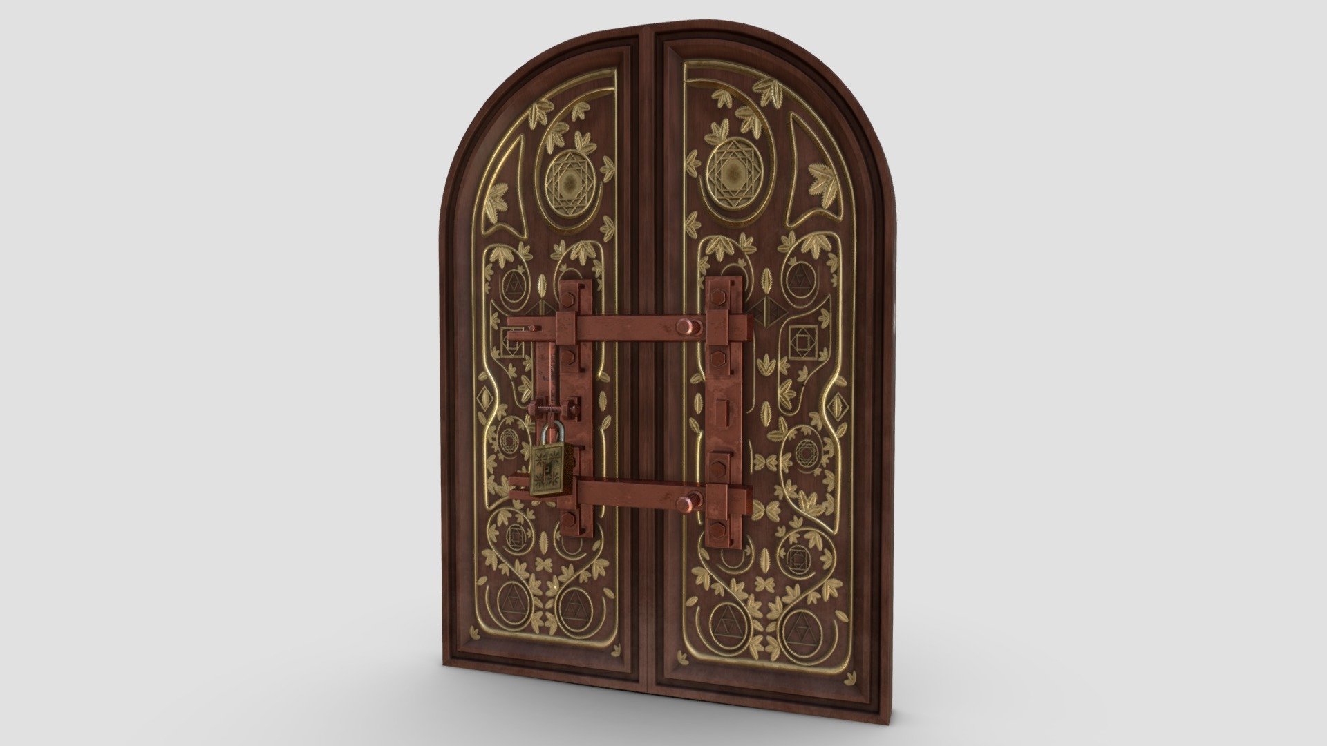 modeling and texturing  Door with locker.
using maya and substance painter
the texture size:
2048x2048

also visit the link to see the images.
https://www.artstation.com/artwork/ol9Pq - Wooden Door Ornament - Buy Royalty Free 3D model by KloWorks 3d model