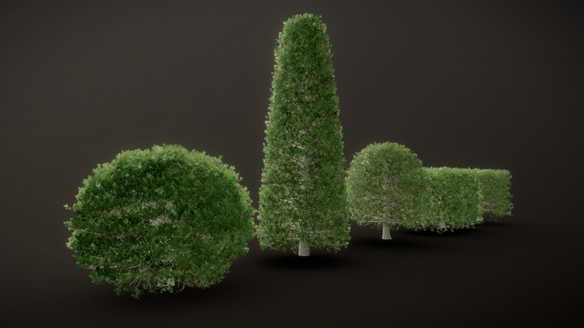 Mid-low Poly Boxwood Collection for Games/Renders.4 types of shapes included.All texture are of 4096x4096 resolution 3d model