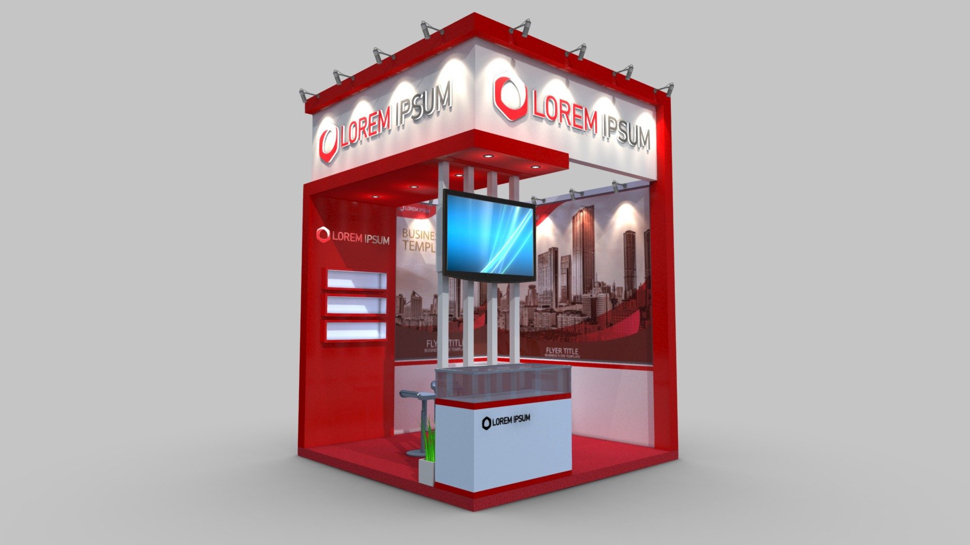 Exhibition Stand Design
3x3m - 2 side open - Exhibition Stand 3x3m - Buy Royalty Free 3D model by fasih.lisan 3d model