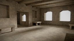 Abandoned Concrete Rooms castle, ancient, underground, basement, concrete, egyptian, roman, game-ready, blender-3d, virtual-reality, baked-lighting, dingy, virtual-room, low-poly, building, dark, interior, interior-scene, backrooms