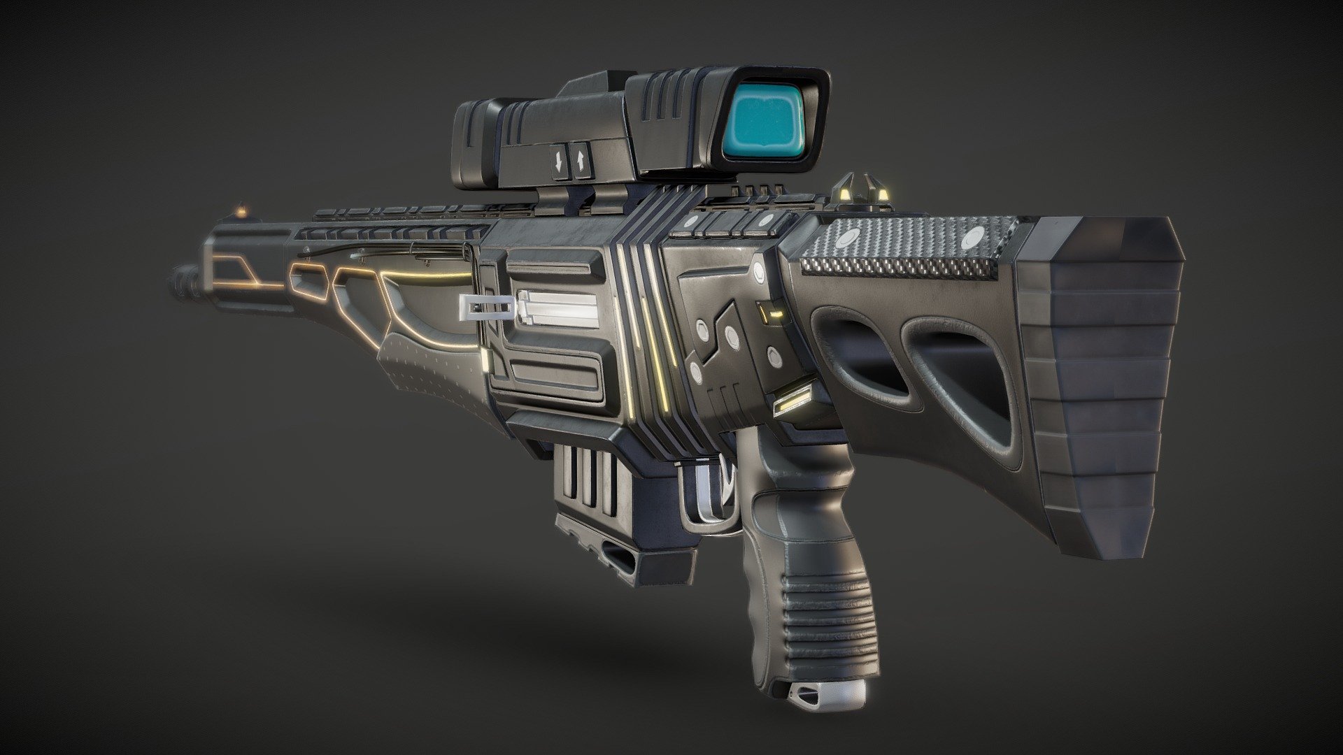 hermite charged sniper rifle ready to business , i made this one on my free time inspired from the futuristic weapon style in apex legends video game , the weapon will use thermite ignited bullets that will penetrate heavy armors and melt down skulls . 
i originaly made this one to learn making weapon skins for games and i will upload some skins in next few days.
this is the low poly pbr version of my original rifle i published on behance
https://www.behance.net/gallery/135046919/thermite-charged-sniper-rifle - thermite charged sniper rifle - 3D model by Ahmed Mamdouh (@ahmed14456) 3d model