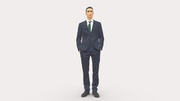 Young man in green tie and suit 0383 style, toy, fashion, beauty, clothes, miniature, figurine, realistic, printable, success, 3dprint