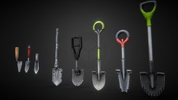 Shovel Design digger garden hunter garden, hunter, digger, tools, scoop, treasure, metal, detector, shovel, mobilegames, riches, spade, entrenching, mobile-ready, handpainted, lowpoly, stylized, gameready