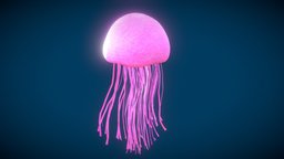 Cartoon Jellyfish jellyfish, cartoon, 3d, model, free