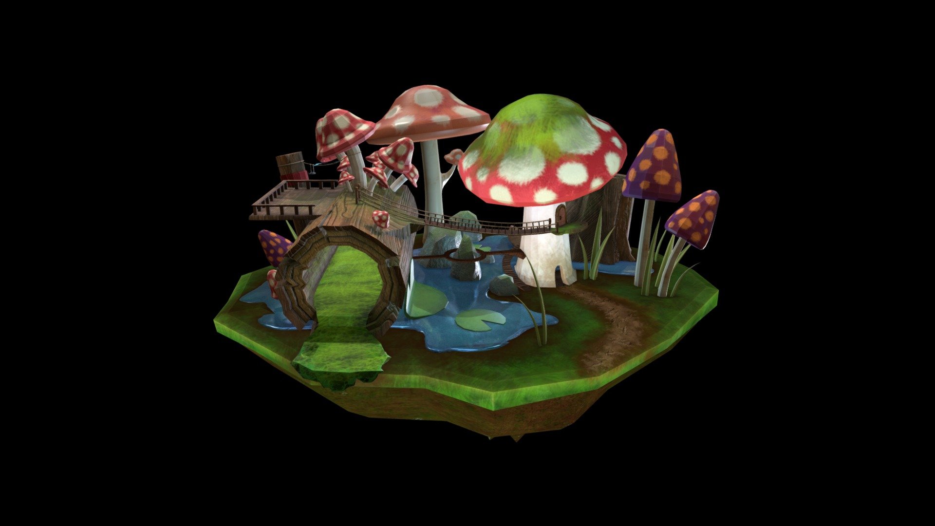 Here's my midterm project.

cloth physics didn't work :( - House in the Mushroom Forest - 3D model by Stevein3D 3d model