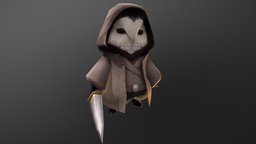 Owl Knight owl, boy, stylised, stylisedcharacter, knife, character, sword, knight