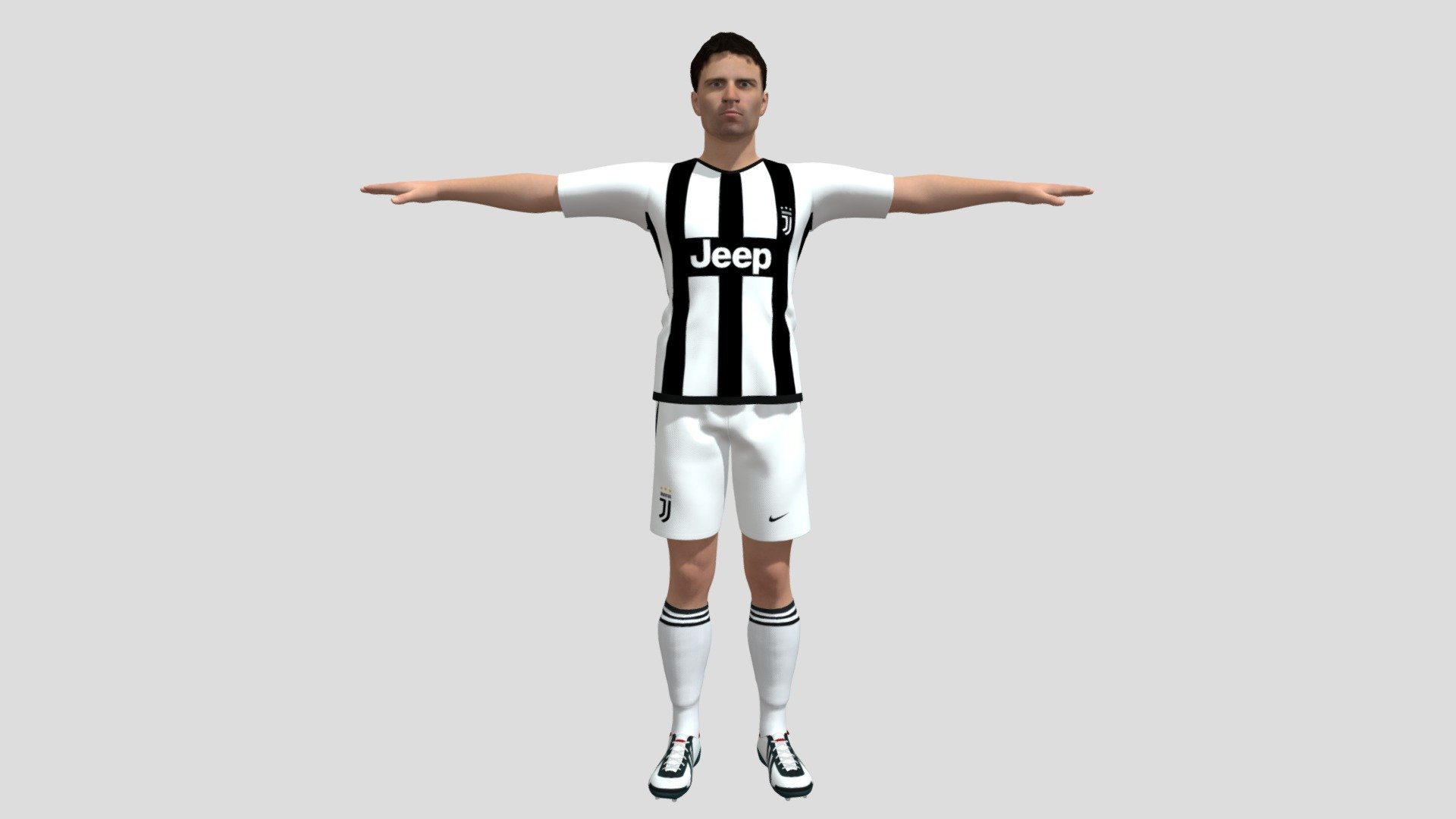 Soccer Player 3D model is a high quality, photo real model that will enhance detail and realism to any of your game projects or commercials. The model has a fully textured, detailed design that allows for close-up renders 3d model