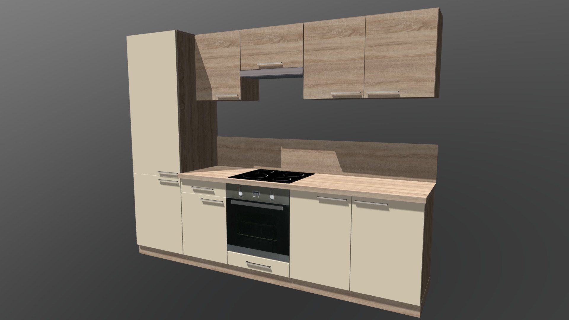 Kitchen cabinet, created by free cabinet deisgn software. The modell can also be downloaded in its original file format. It also contains the parts list and assembly drawings. Based on these, the furniture can be built in reality. The cad software can be downloaded here:http://www.freecabinetcad.com

Az ms_Bútortervező ingyenes programmal készített konyhabútor. A rajz elérhető az eredeti fájlformátumban is. A tervező szoftver innen letölthető : http://www.butortervezo.com

Length: 2710 mm - Kitchen Cabinet 10 - Buy Royalty Free 3D model by ms_Butor (@butortervezo) 3d model