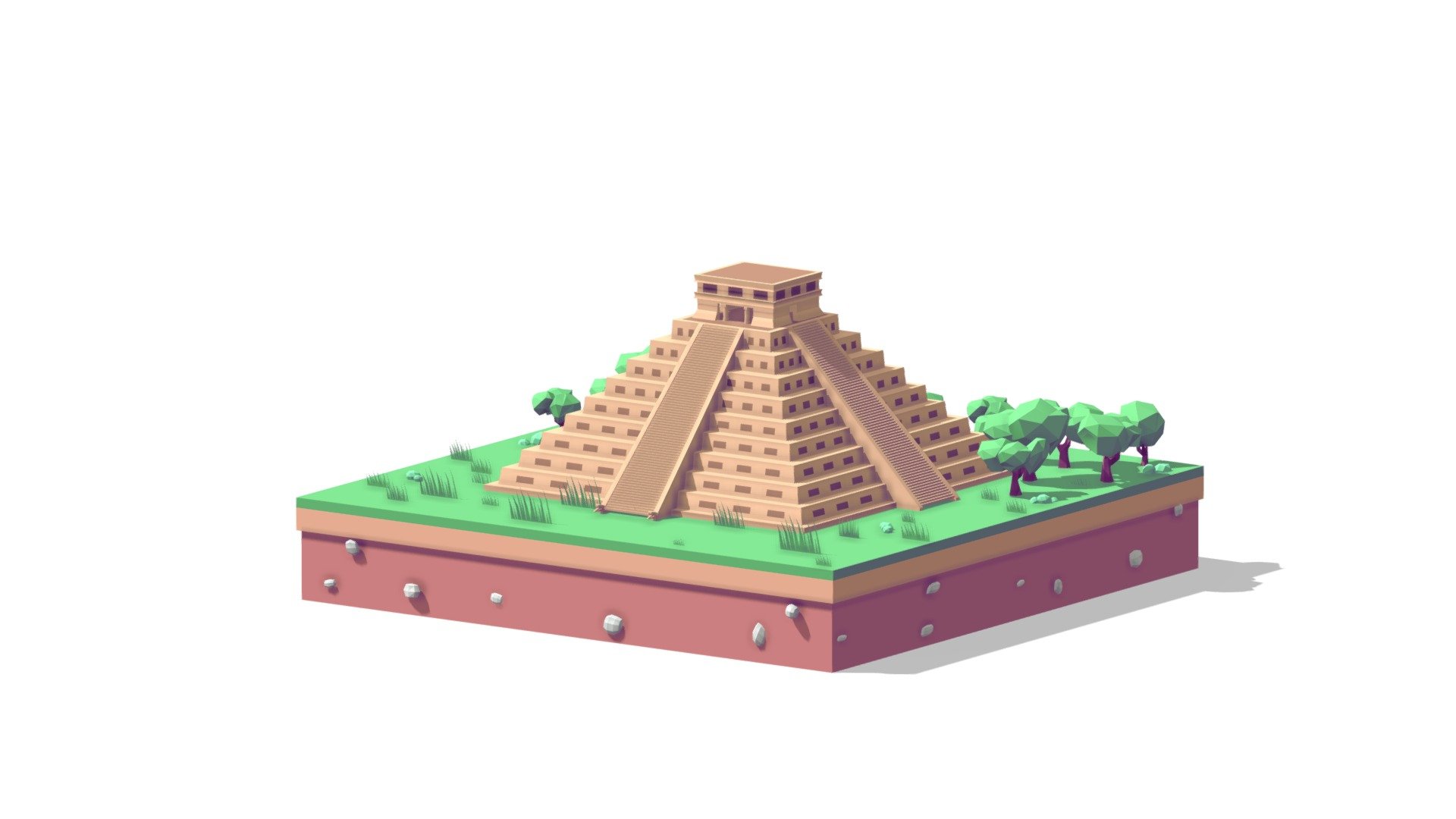 Cartoon Low Poly Chichen Itza Temple Scene

Created on Cinema 4d R20 (Render Ready on native file)

Procedural textured

Game Ready

Mobile Ready

AR/VR Ready
 - Cartoon Low Poly Chichen Itza - Buy Royalty Free 3D model by antonmoek 3d model