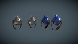 Bactrian-type Helmets armor, heritage, baked, mods, props, antiquity, ancient-cultures, hellenic, total_war, bactrian, gameasset