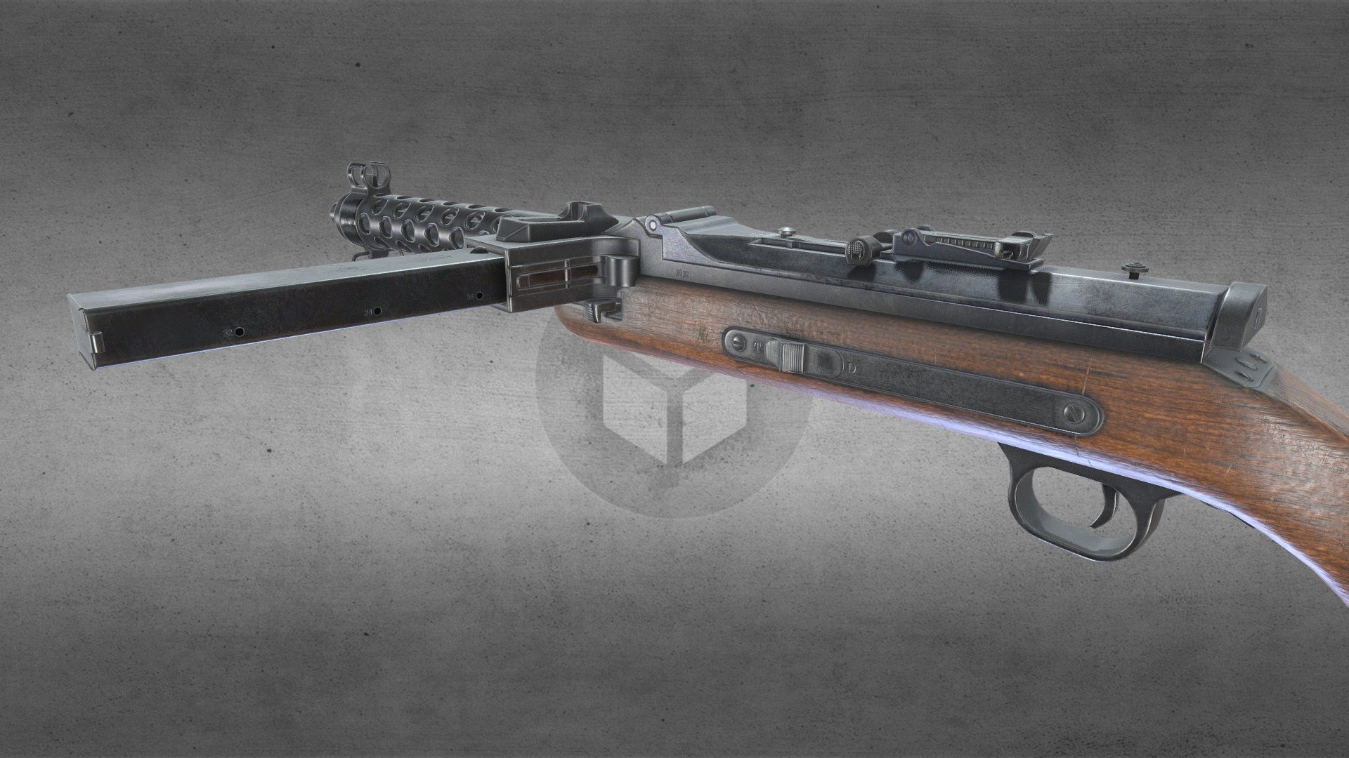german mp-34 gun ww2 - mp-34 - 3D model by Vladyslav M. (@klaster17) 3d model
