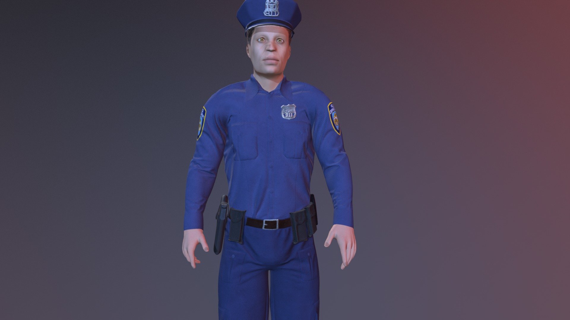 Police officer game character - Police officer - 3D model by n-middle 3d model