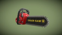 Motosierrica saw, toy, woodworking, chainsaw, tool, low-poly-model, partygame, weapons
