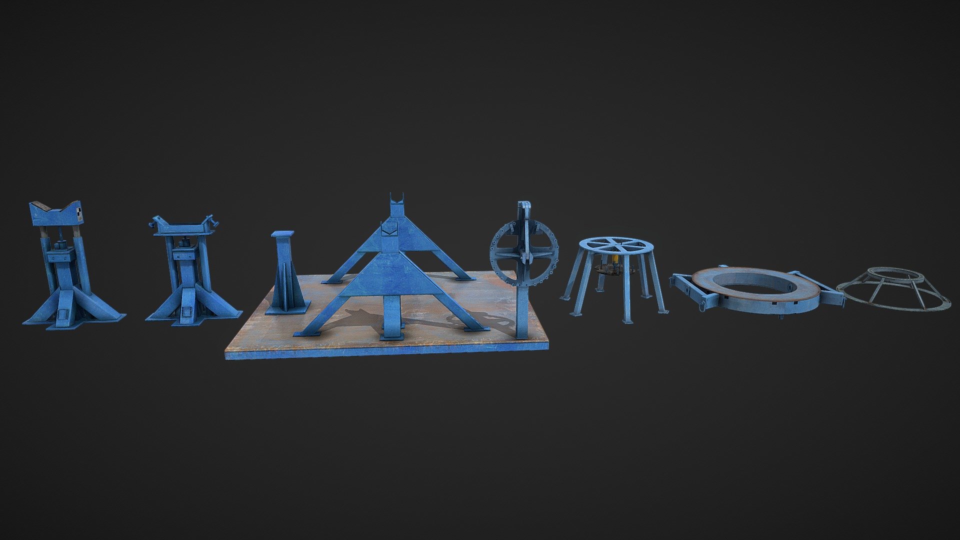 Set of heavy Industrial tools 3d model
