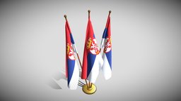 Serbia Flag Pack office, flag, desk, holder, pole