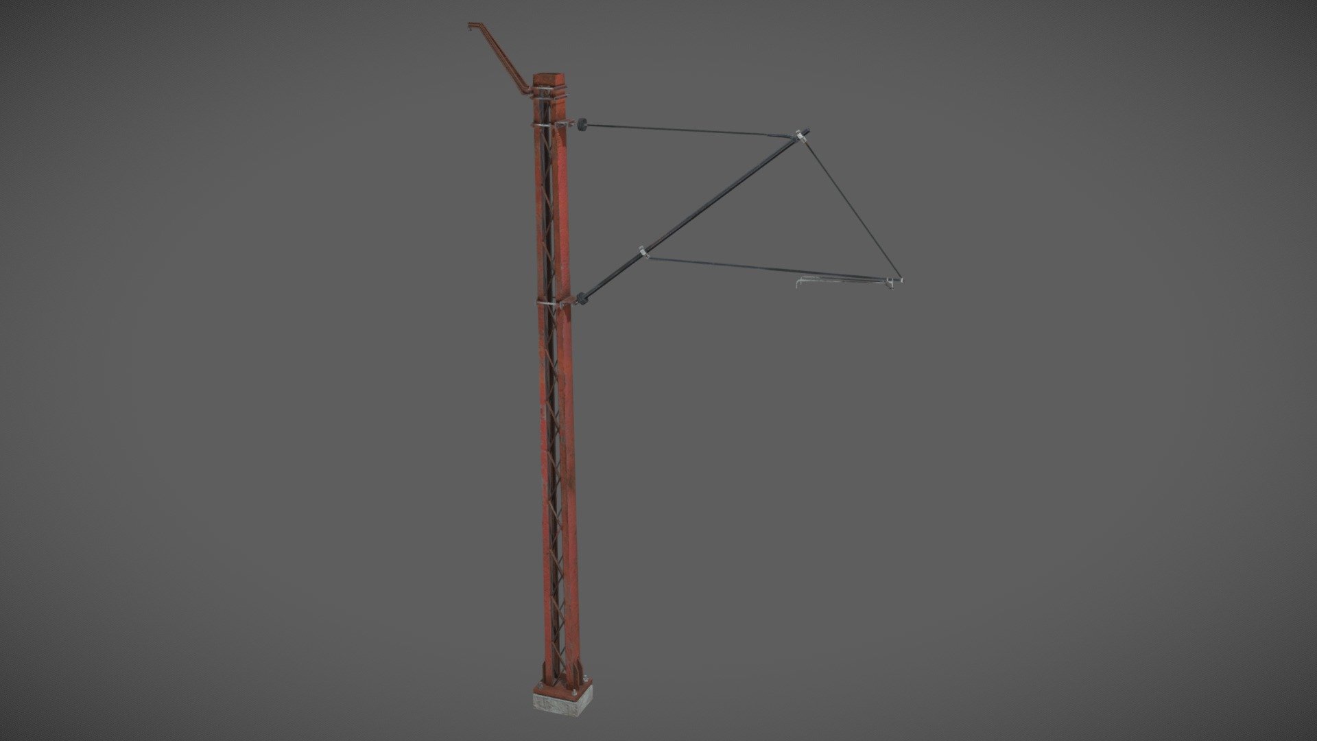 A pole inspired by Polish railway traction. The first textured model in Substance Painter and an exercise in the workflow between Blender, Substance Painter and the Unreal engine 5 - Railway traction pole - 3D model by Zevres (@JakubKamelski) 3d model