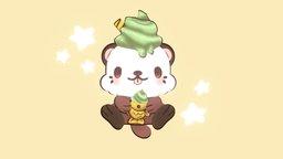 Taiyaki Otter 🦦 cute, chibi, otter, kawaii, taiyaki, colorful, matcha, seaotter, stylized, sea