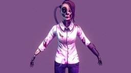 Tech Zombie character, handpainted, blender, stylized, robot, zombie