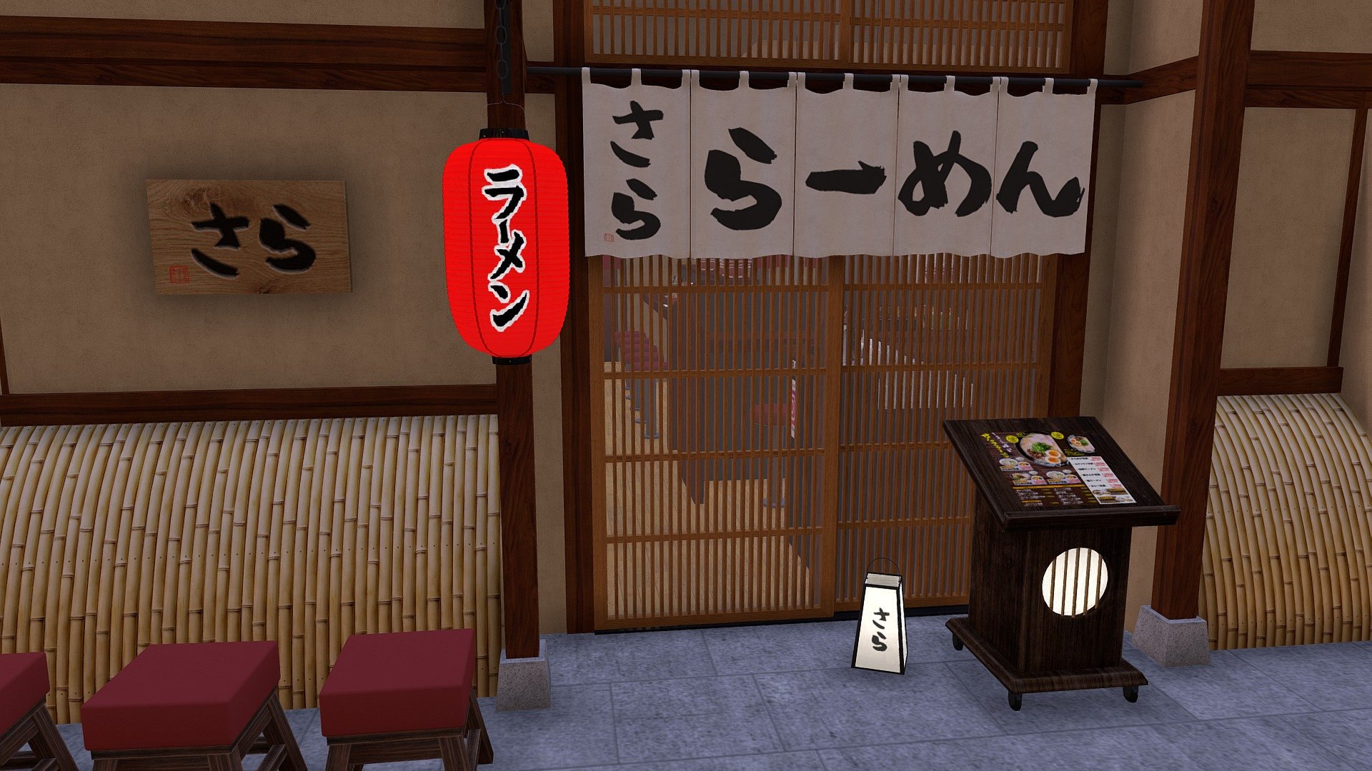 Ohisashiburi (Long time no see in Japanese). For the people who are trying to learn Japanese, here is my third and probably last model for the “Learn Japanese in 3d” project.

“Authentic Japanese Ramen shop”. (ramenya ラーメン屋)

Due to the birth of my lovely little girl, I had little to no time every day to work on this and in turn spent waaaay too long on this project. The result is disappointing. But oh well, as always I hope people can pick up a Japanese word or two. 

Hope you like it.

Audio by H K! - 100% Authentic Japanese Ramen shop - 3D model by papigiulio 3d model