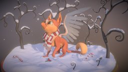 Christmas gryphon trees, scene, forest, winter, kid, white, happy, eagle, scarf, snow, new, fox, christmas, ready, kind, lion, nature, cold, year, gryphon, blender-3d, happynewyear, newyear, candies, flakes, snowfall, cordy, cordy3d, cordymodels, 2017, 2018, seanica, character, game, blender, art, blender3d, animal, fantasy, "light"