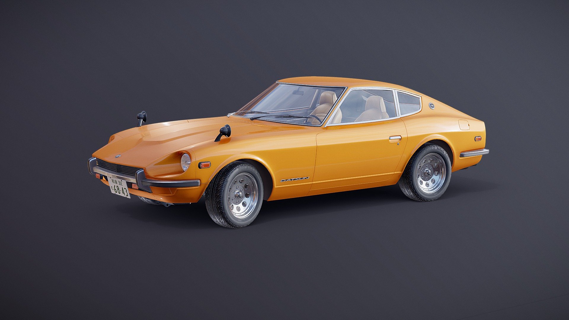 Datsun 240Z / Nissan Fairlady Z.
Mostly stock apart from a couple of tweaks, like non-stock rims 3d model