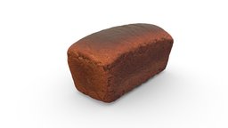 Loaf of Rye Bread food, bun, kitchen, bakery, photoscan, photogrammetry, model-45