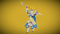 The Knight Gerard fighter, knight-armor, bladed-weapon, blender, lowpoly, knight