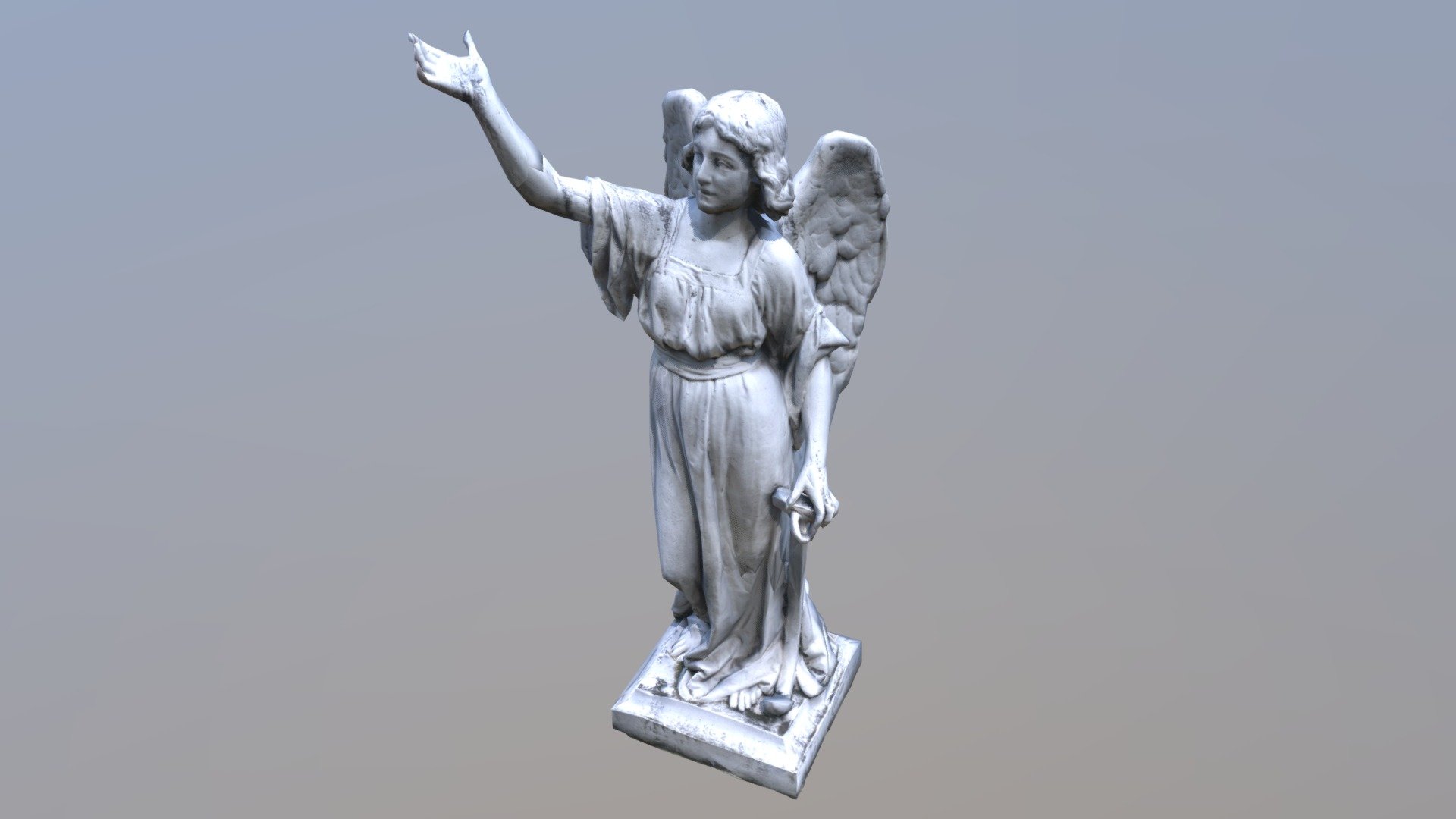 After failing and hand-sculpting this model, I deciced photogrammetry will do the trick. 

And it did!

The model has 7.000 triangles and4096 x 4096 px texture (2048 x 2048 px normal map included).

Enjoy! - Angel Statue 7k - 3D model by atti1234 3d model
