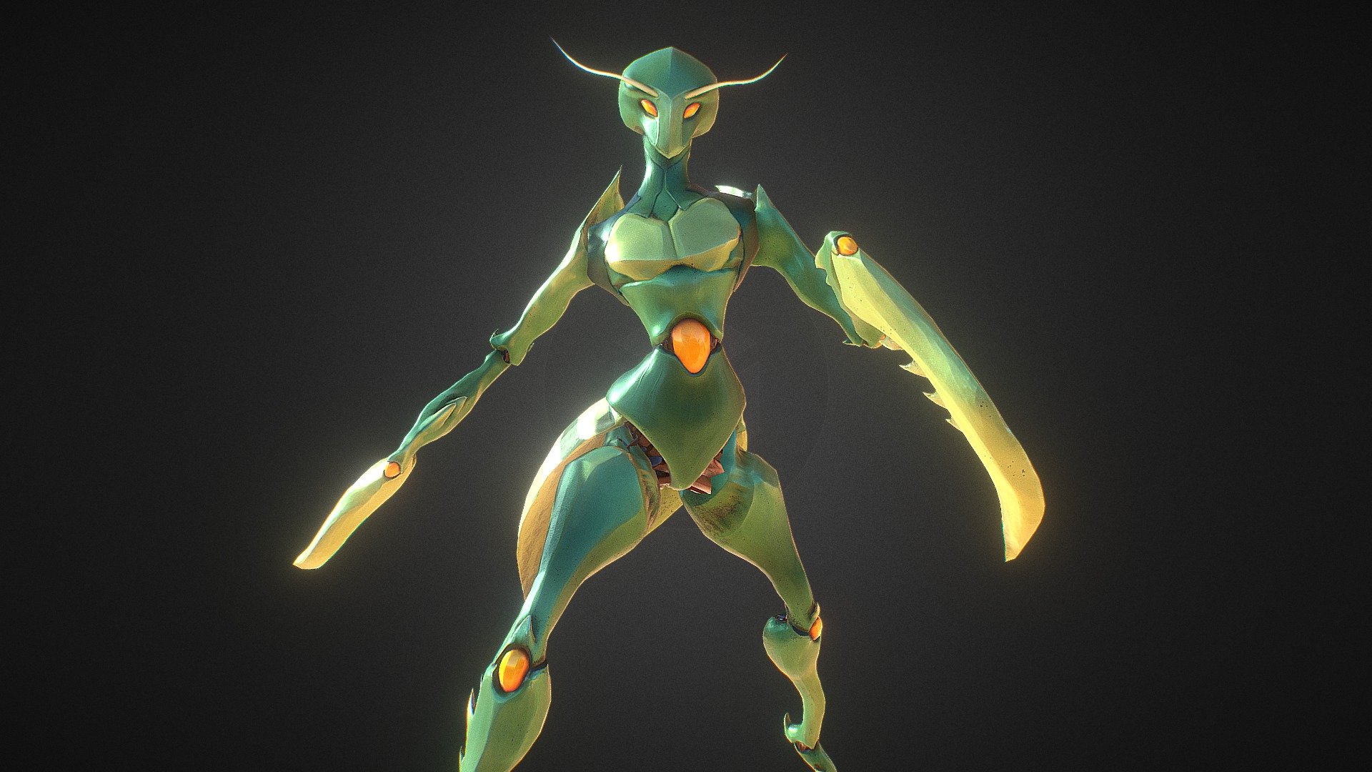 Model I made for practice during a weekend - Mantis - Download Free 3D model by Leyde 3d model