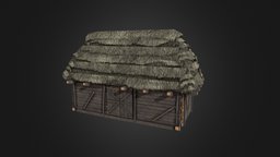 Old hut 2 wooden, prop, hut, enviro, old, traditional, villager, game, 3d, house, wood, village, environment