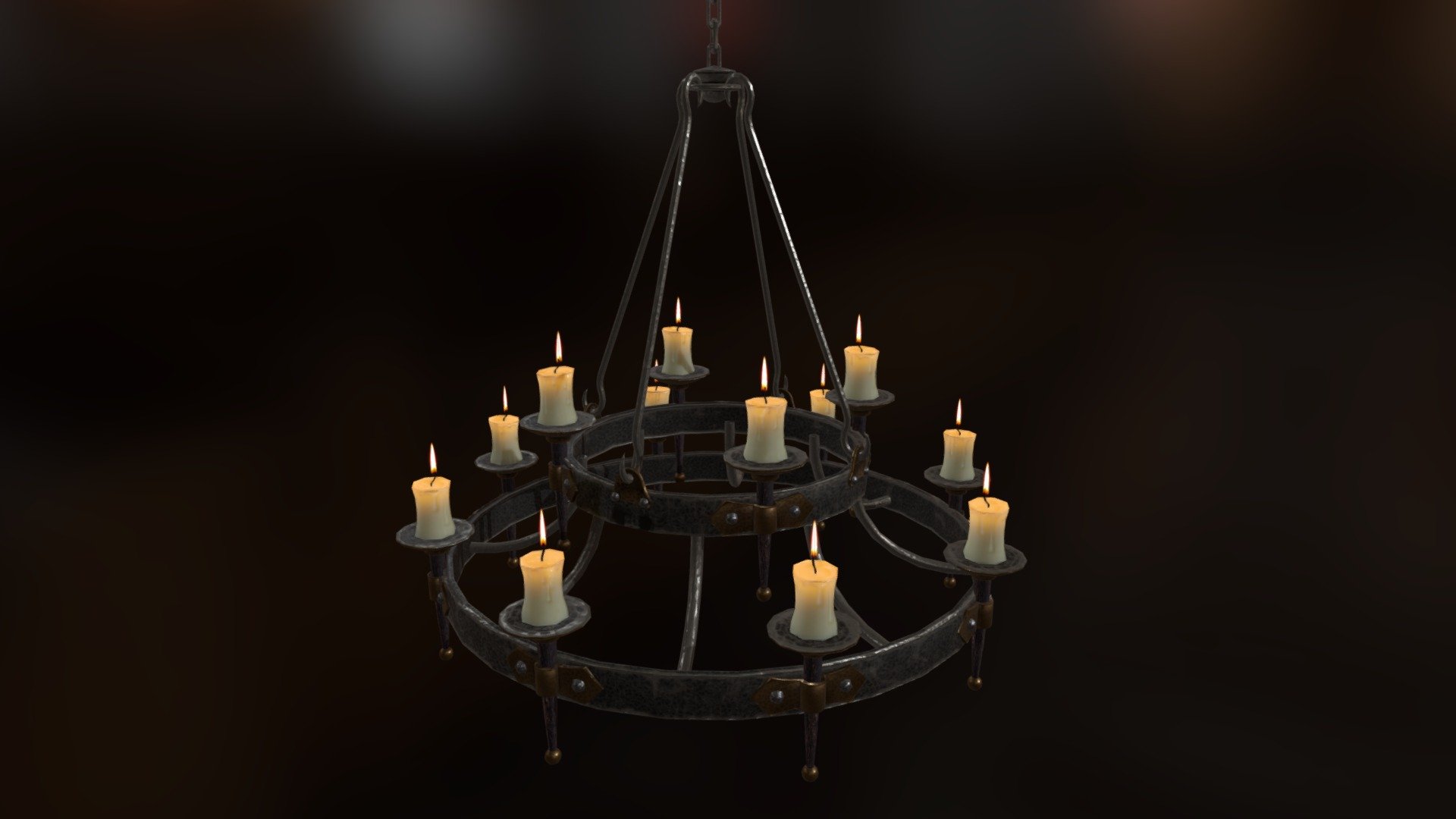 Here's another one of those medieval props I'm making for my gameart class.
 Once again I had to keep the polycount really low - Medieval Chandelier - Download Free 3D model by Kevin.Popescu 3d model