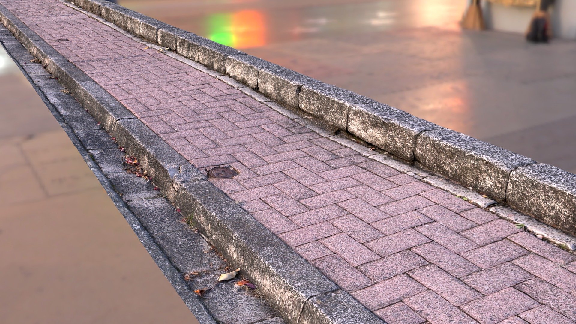 long sidewalk with 8K PBR textures: diffuse, rough, normal &amp; AO - long sidewalk2 - HQ - Download Free 3D model by SPLEEN VISION (@spleen.vision) 3d model
