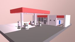 Gas Station Type-1 (WiP-4) gas, total, petrol, fuel, blender-3d, ilmenau, gas-station, benzin, vis-all-3d, 3dhaupt, software-service-john-gmbh, petrol-station, treibstoff, low-poly