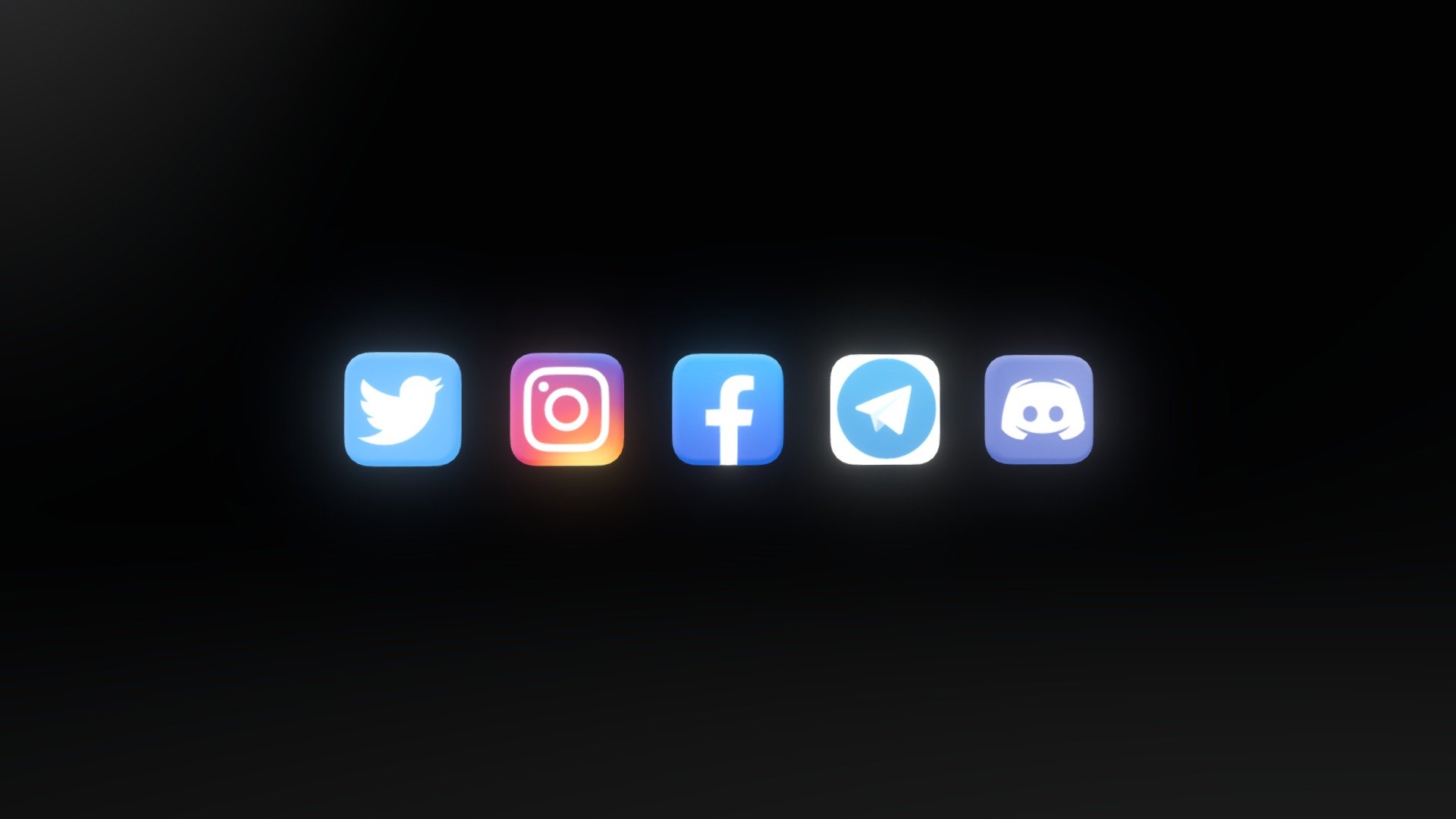 Social Media Icons curated for real time. Perfect for metaverse or 3D galleries like spatial.io. If you like you can purchase them or ask for more like these 3d model