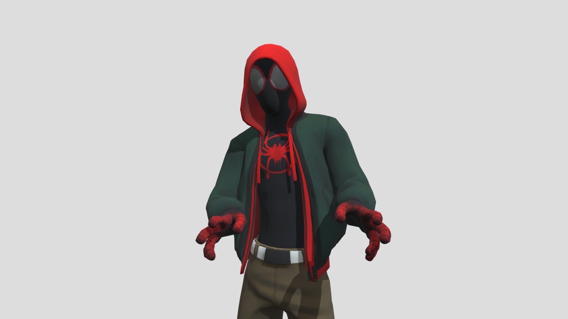 Miles Morales model rigged and textured 3d model