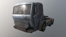 Old Truck truck, abandoned, technical, post-apocalyptic, wreck, pickup, rusty, old, lorry, 3d, vehicle, model, gameasset, car, gameready